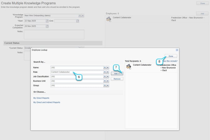 Assign KP Multi - Employee Lookup