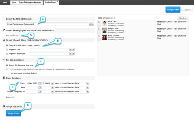 Assign form about other employees 2