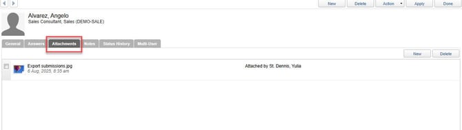 Attachments tab (forms)