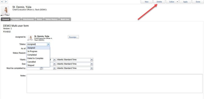 Delete form submission 3