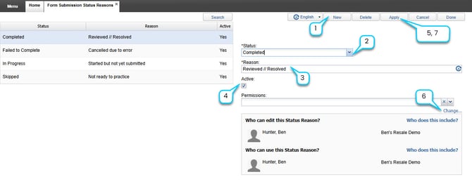 Form Status Reason 2