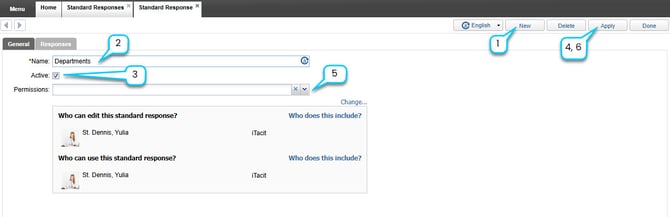 Form standard responses 2