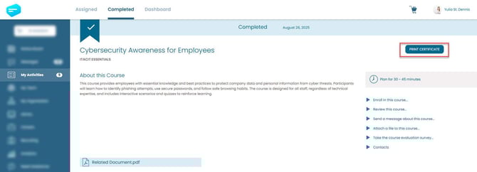 Print Certificate (itacit)