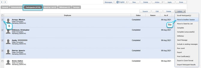 Session - Move to another session