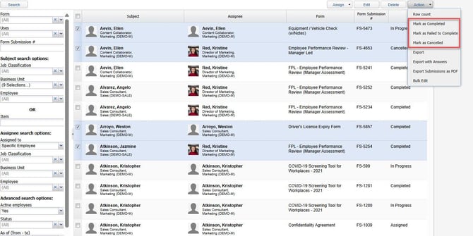 Update form submissions 1